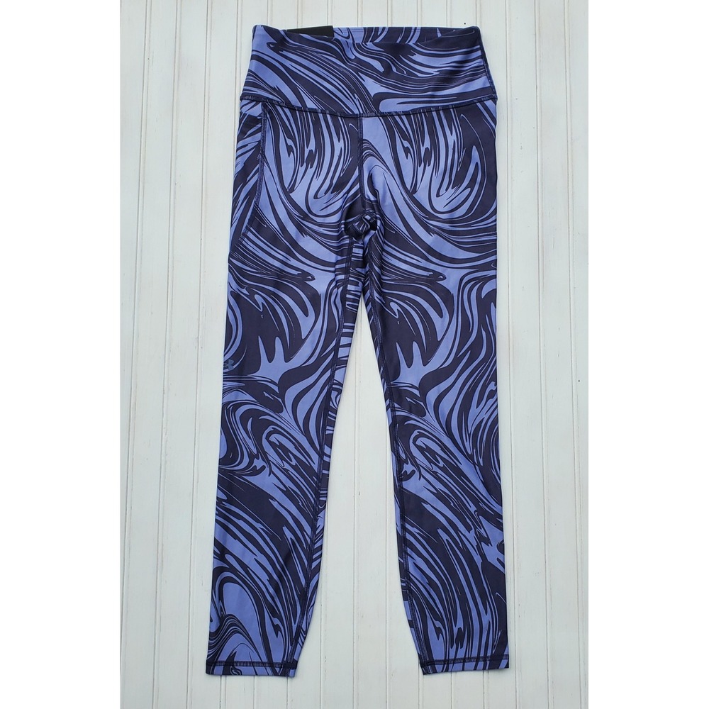 Under Armour Womens High Rise Ankle Leggings Purple Swirl Compression Medium Gym
